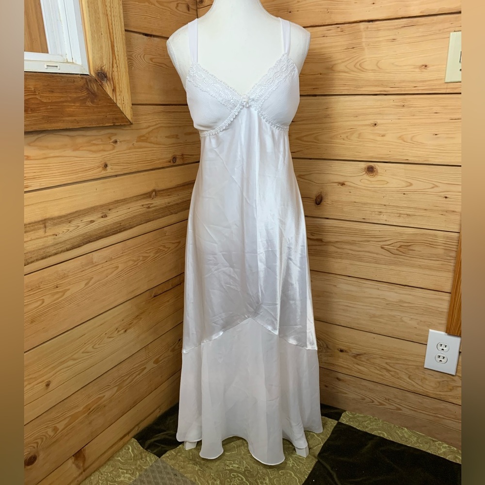 Classic White Satin Chemise Slip